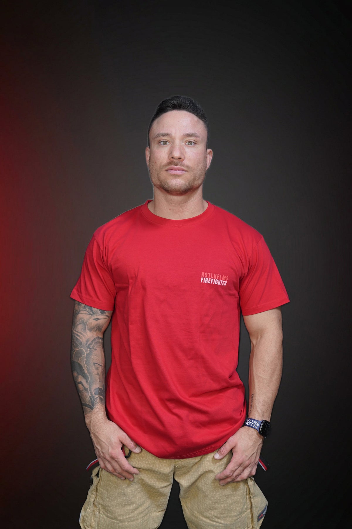 Support Firefighter Shirt Fire Red