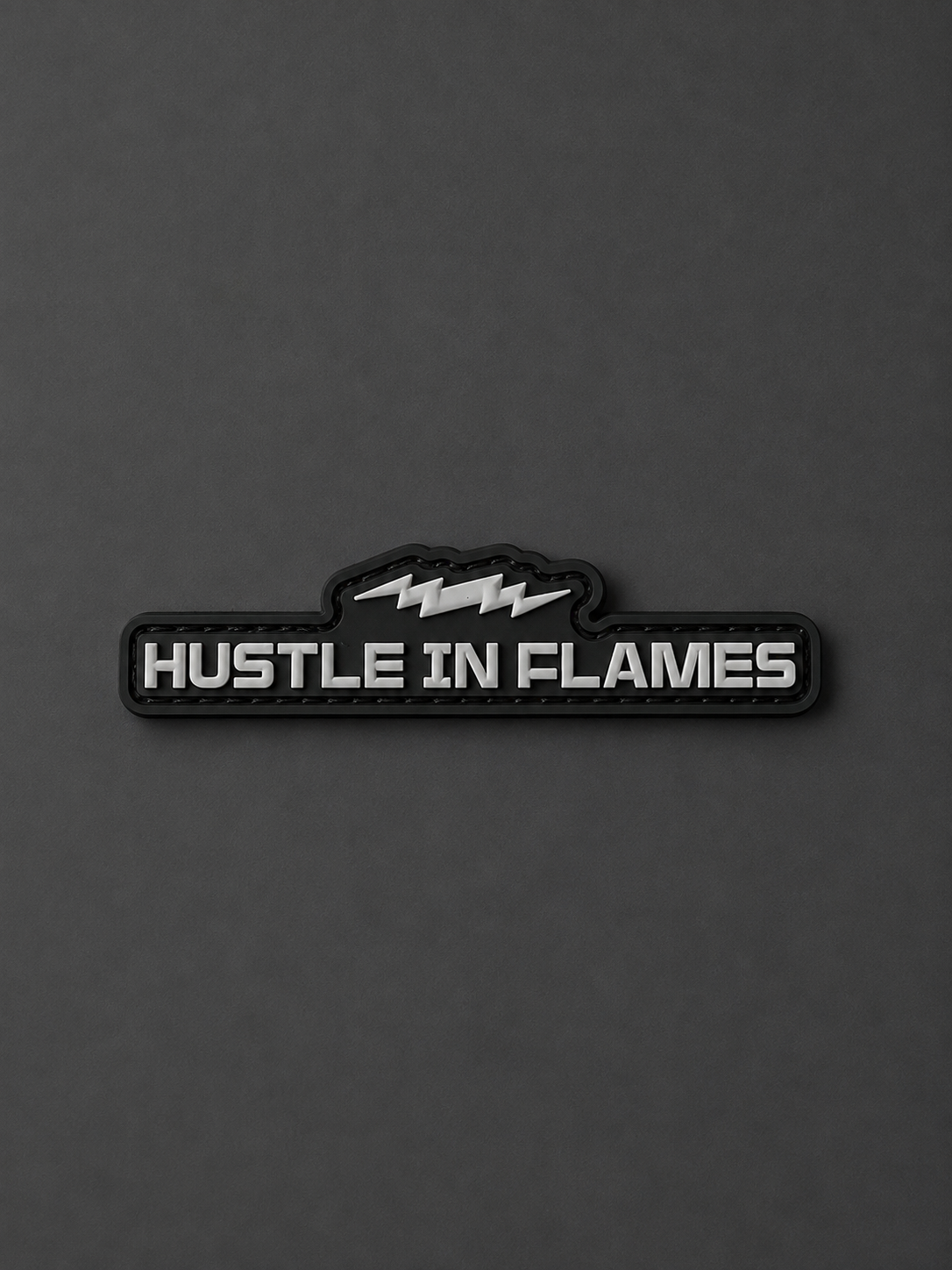 Hustle in Flames 3D Rubber Patch Black