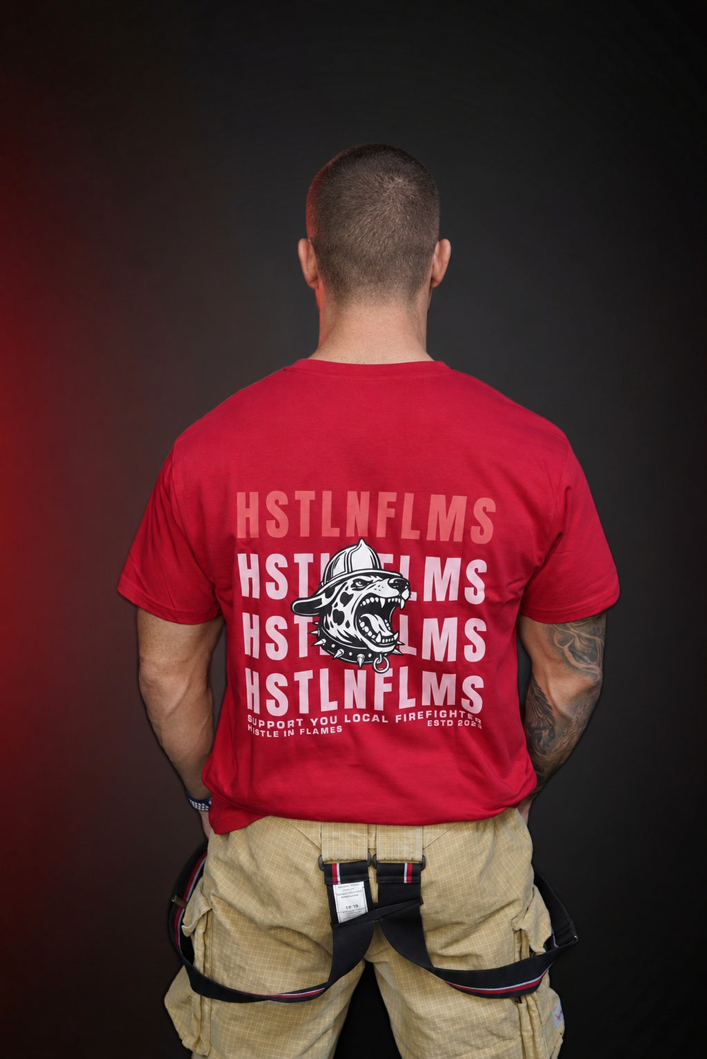 Support Firefighter Shirt Fire Red