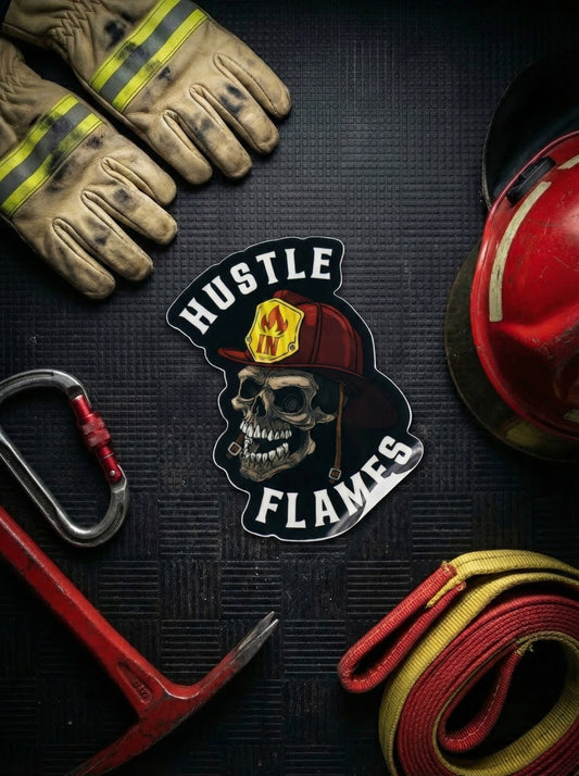 Hustle in Flames Sticker