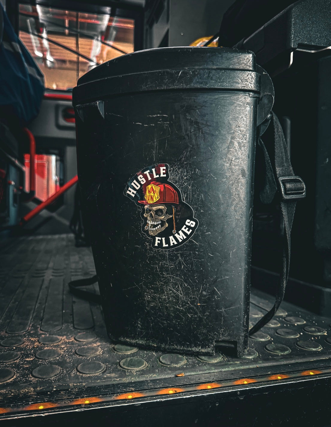 Hustle in Flames Sticker