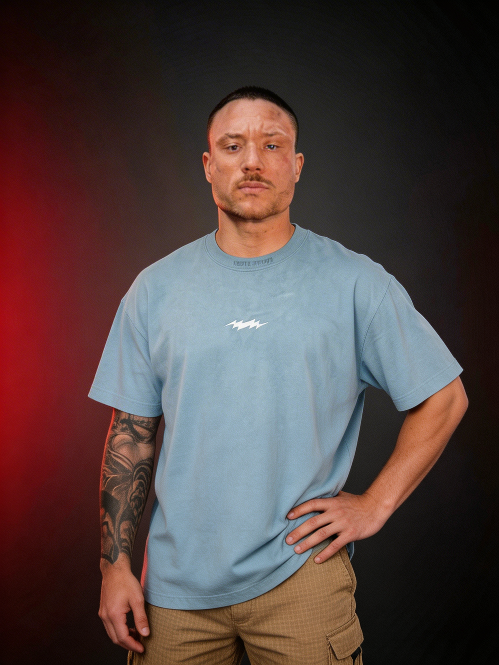 Oversize Blitz Stick Shirt Blau